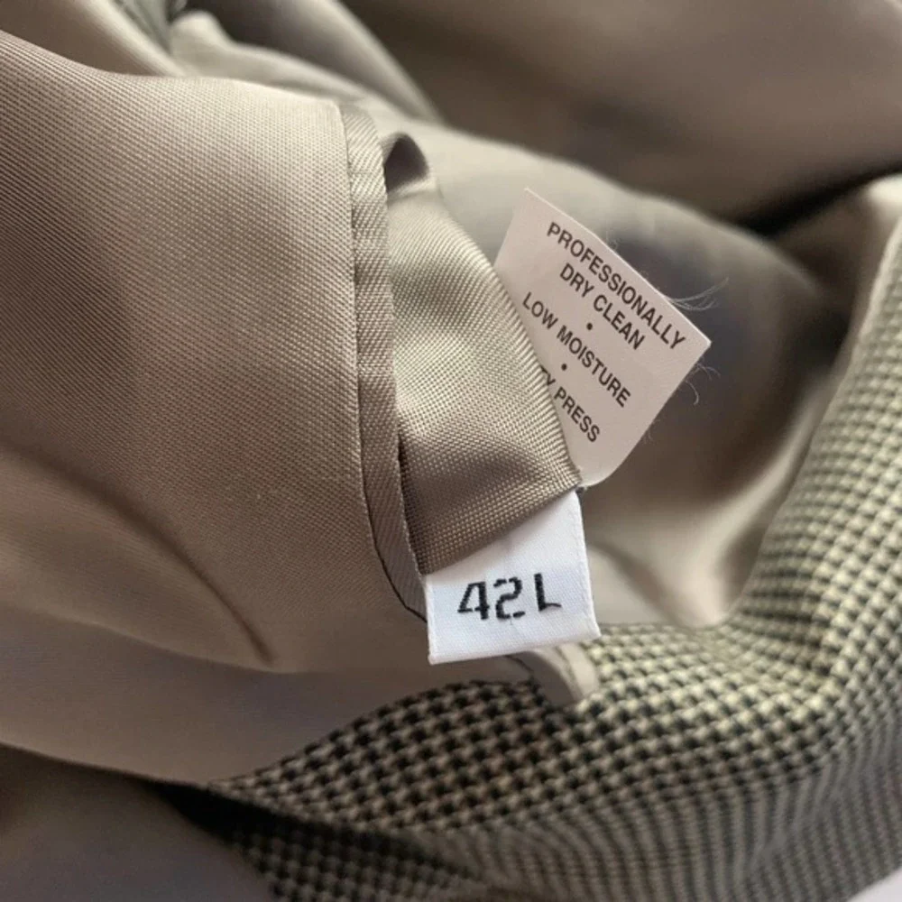 AUSTIN REED Beige Houndstooth Sport Coat Blazer‎ Jacket